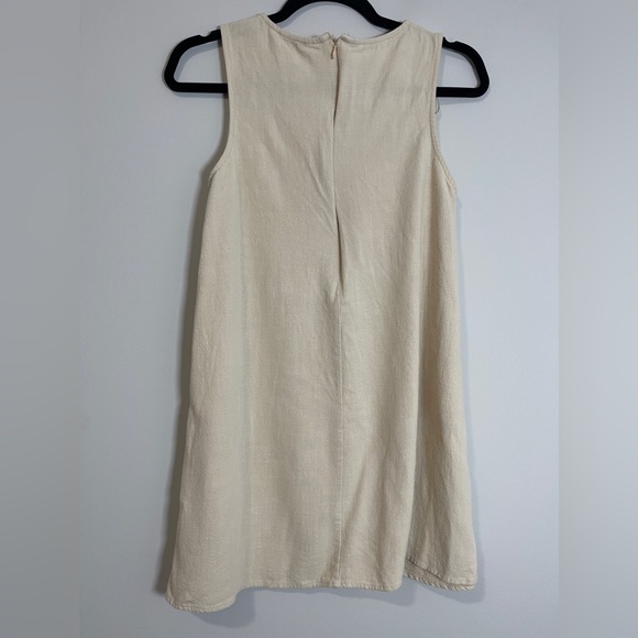 Papermoon Womens Dress Size Small Tan Sleeveless Linen Blend Minimalist Chic - Picture 4 of 9